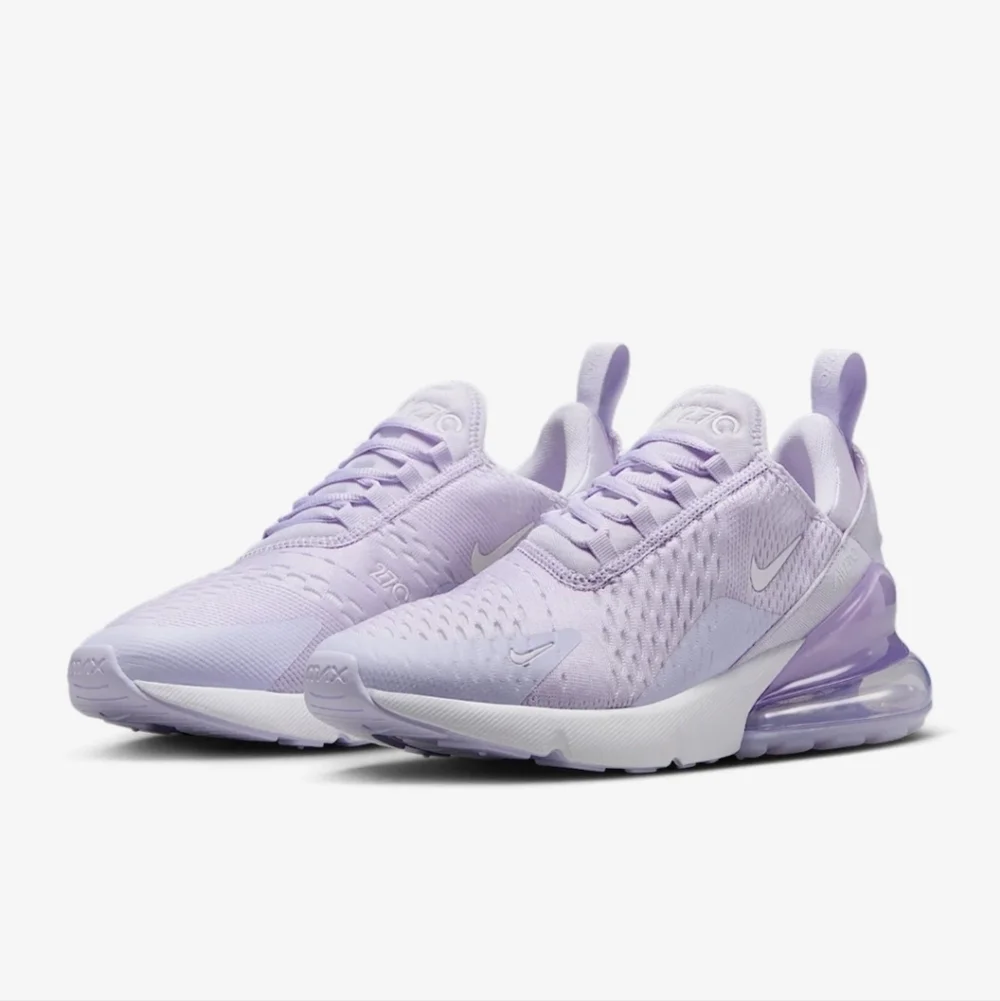 Bling Womens Nike Air Max 270 Purple Sneakers Customized With Clear Crystals